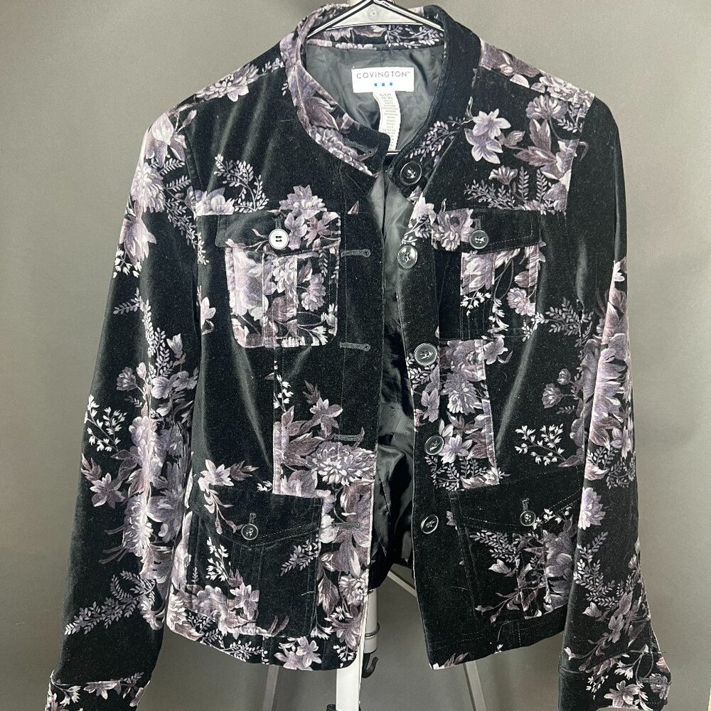 Covington Black Velvet Floral Jacket (S/CH)